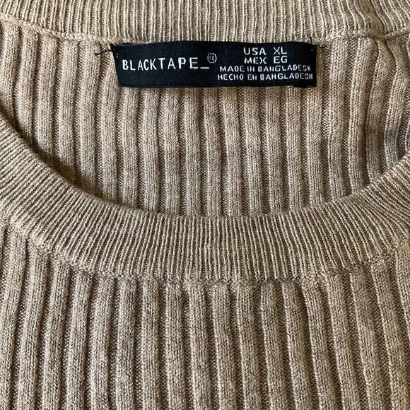 Black Tape_ Women’s Long Sleeve Stretchy Body Con Midi Dress size XL,Solid Beige - Picture 6 of 10